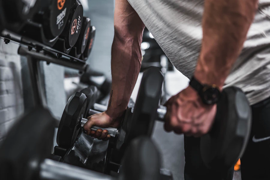 Weights rack close-up